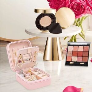 NIB Monogram Travel Jewelry Box Case Organizer Vegan Leather- J, K, L, M & S